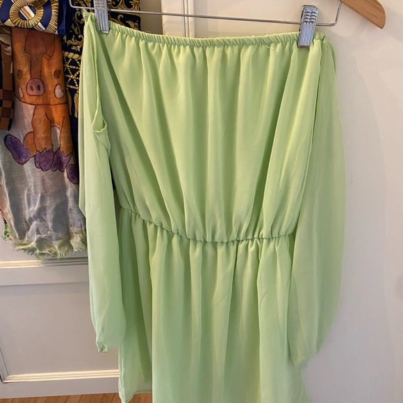 Sabo Skirt Chiffon Lightweight Green Dress - Picture 3 of 4